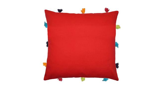 Ryland Red Modern 12x12 Inches Cotton Cushion Cover - Set of 5 (Red, 30 x 30 cm  (12" X 12") Cushion Size) by Urban Ladder - Cross View Design 1 - 484449
