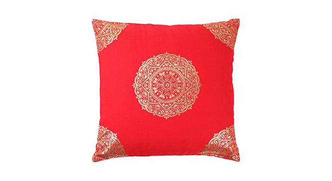 Sullivan Red Abstract 16x16 Inches Cotton Cushion Cover- Set of 2 (Red, 41 x 41 cm  (16" X 16") Cushion Size) by Urban Ladder - Front View Design 1 - 484473