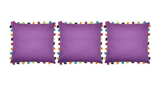 Elaine Purple Modern 24x24 Inches Cotton Cushion Cover -Set of 3 (Purple, 61 x 61 cm  (24" X 24") Cushion Size) by Urban Ladder - Front View Design 1 - 484482