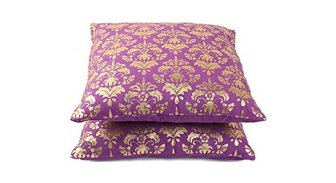 Roscoe Violet Abstract 16x16 Inches Cotton Cushion Cover- Set of 2 (41 x 41 cm  (16" X 16") Cushion Size, Violet) by Urban Ladder - Cross View Design 1 - 484541
