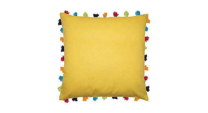 Cora Yellow Modern 24x24 Inches Cotton Cushion Cover -Set of 3 (Yellow, 61 x 61 cm  (24" X 24") Cushion Size) by Urban Ladder - Cross View Design 1 - 484557