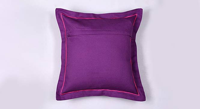 Amani Purple Solid 16x16 Inches Cotton Cushion Cover -Set of 2 (Purple, 41 x 41 cm  (16" X 16") Cushion Size) by Urban Ladder - Front View Design 1 - 484593