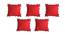 Annika Red Modern 14x14 Inches Cotton Cushion Cover - Set of 5 (Red, 35 x 35 cm  (14" X 14") Cushion Size) by Urban Ladder - Front View Design 1 - 484682