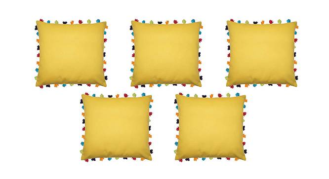 Aileen Yellow Modern 24x24Inches Cotton Cushion Cover - Set of 5 (Yellow, 61 x 61 cm  (24" X 24") Cushion Size) by Urban Ladder - Front View Design 1 - 484762