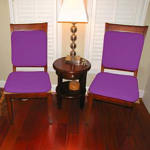Filled Cushions Design Gulliver Cotton Purple Solid 15x15 Inches Polyfill Filled Chair Pad (Purple)