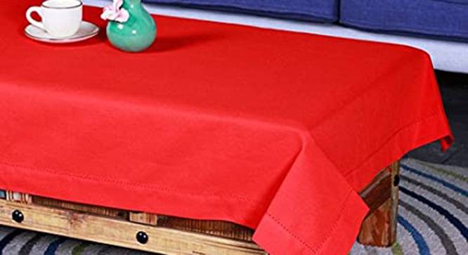 Clare Red Solid Cotton 36 x 60 Inches Table Cover (Red, 91 x 152 cm (36" x 60") Size) by Urban Ladder - Cross View Design 1 - 484825