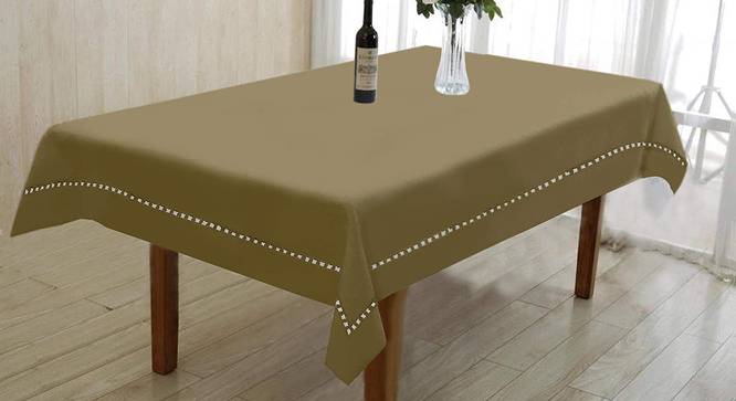 Linda Beige Modern Cotton 36 x 60 Inches Table Cover (Beige, 91 x 152 cm (36" x 60") Size) by Urban Ladder - Cross View Design 1 - 484827