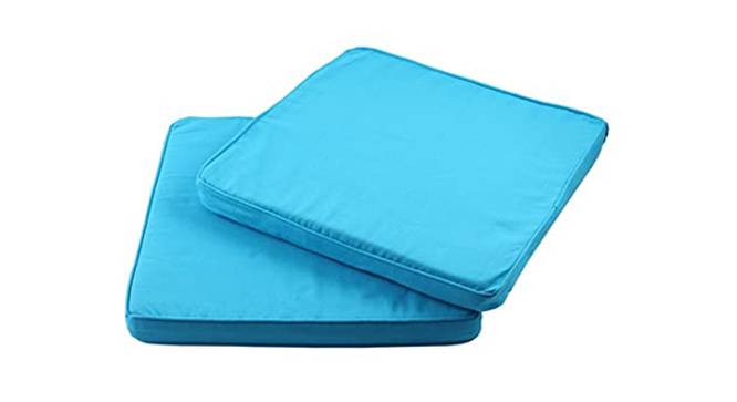 Tate Cotton Blue Solid 16x16 Inches Polyfill Filled Chair Pad (Blue) by Urban Ladder - Cross View Design 1 - 484832