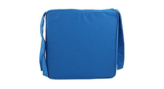 Byron Cotton Blue Solid 16x16 Inches Polyfill Filled Chair Pad (Blue) by Urban Ladder - Front View Design 1 - 484854