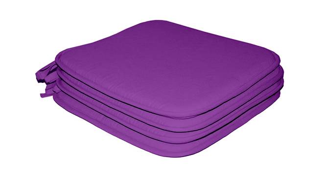 Gulliver Cotton Purple Solid 15x15 Inches Polyfill Filled Chair Pad (Purple) by Urban Ladder - Front View Design 1 - 484857