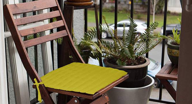 Kingston Cotton Green Solid 16x16 Inches Polyfill Filled Chair Pad (Green) by Urban Ladder - Cross View Design 1 - 484940