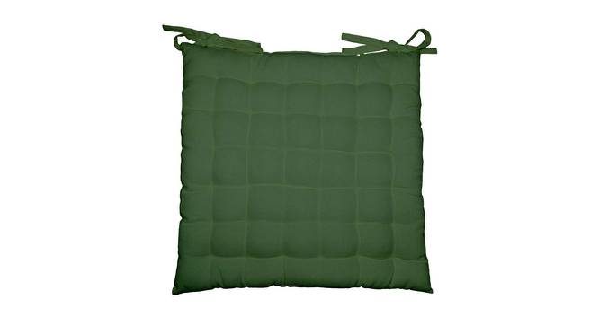 Stella Cotton Green Solid 16x16 Inches Polyfill Filled Chair Cushions (Green) by Urban Ladder - Front View Design 1 - 484946