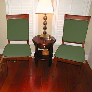Filled Cushions Design Ike Cotton Green Solid 15x15 Inches Polyfill Filled Chair Pad (Green)