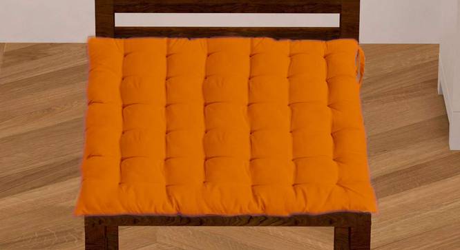 Stella Cotton Orange Solid 16x16 Inches Polyfill Filled Chair Cushions (Orange) by Urban Ladder - Cross View Design 1 - 485031