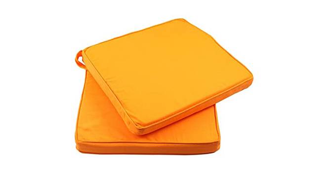 Dashiell Cotton Orange Solid 16x16 Inches Polyfill Filled Chair Pad (Orange) by Urban Ladder - Cross View Design 1 - 485039