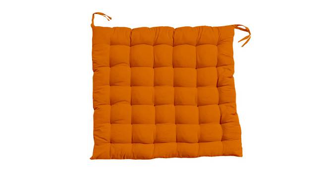 Stella Cotton Orange Solid 16x16 Inches Polyfill Filled Chair Cushions (Orange) by Urban Ladder - Front View Design 1 - 485050