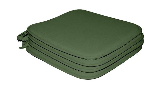 Ike Cotton Green Solid 15x15 Inches Polyfill Filled Chair Pad (Green) by Urban Ladder - Front View Design 1 - 485058