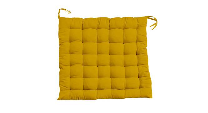 Ruby Cotton Yellow Solid 15x15 Inches Polyfill Filled Chair Cushions (Yellow) by Urban Ladder - Front View Design 1 - 485137