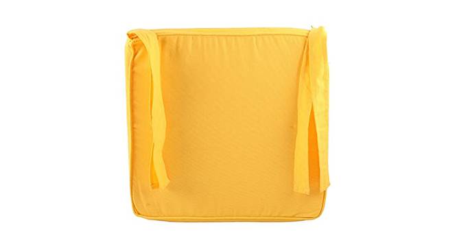 Asher Cotton Yellow Solid 16x16 Inches Polyfill Filled Chair Pad (Yellow) by Urban Ladder - Front View Design 1 - 485144