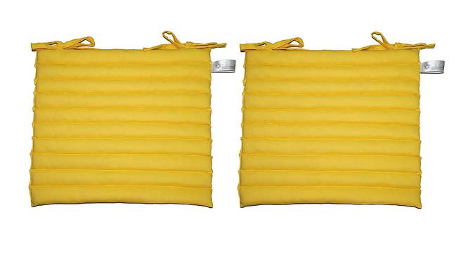 Jasper Cotton Yellow Solid 16x16 Inches Polyfill Filled Chair Pad (Yellow) by Urban Ladder - Front View Design 1 - 485149