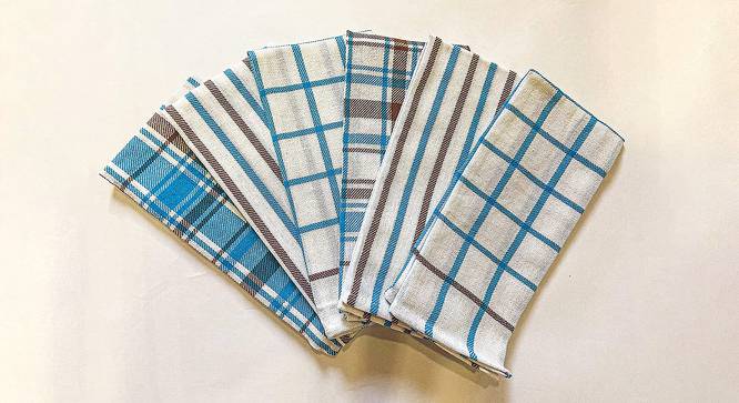 Karter Multicolor Modern Cotton 18 x 28 inches Tea Towel -Set of 6 (Multicolor, Set of 6 Set) by Urban Ladder - Cross View Design 1 - 485215