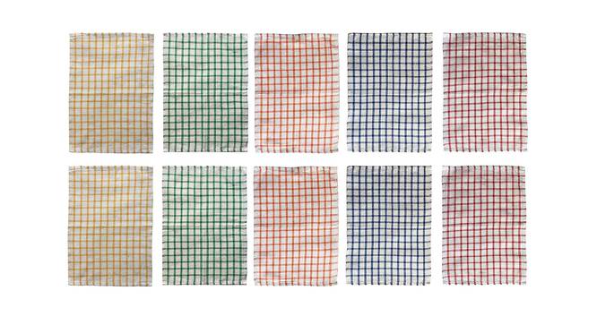 Fallon Multicolor Checkered Cotton 12 x 18 inches Kitchen Towel -Set of 10 (Multicolor, Set of 6 Set) by Urban Ladder - Front View Design 1 - 485271