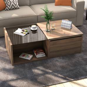 Coffee Table Design Alita Rectangular Engineered Wood Coffee Table in Warm Walnut Finish