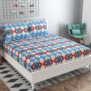 Bedsheets Design Blue Abstract 160 TC Cotton Double Size Bedsheet