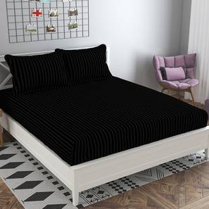 Black Solids 210 TC Cotton King Size Bedsheet