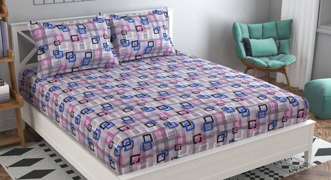 Ines Blue Abstract 160 TC Cotton Double Size Bedsheet with 2 Pillow Covers (Blue, Double Size) by Urban Ladder - Front View Design 1 - 485327