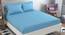 Izan Blue Solid 210 TC Cotton King Size Bedsheet with 2 Pillow Covers (Blue, King Size) by Urban Ladder - Front View Design 1 - 485335