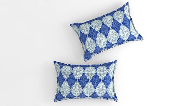 Sofia Blue Abstract 160 TC Cotton Double Size Bedsheet with 2 Pillow Covers (Blue, Double Size) by Urban Ladder - Cross View Design 1 - 485338