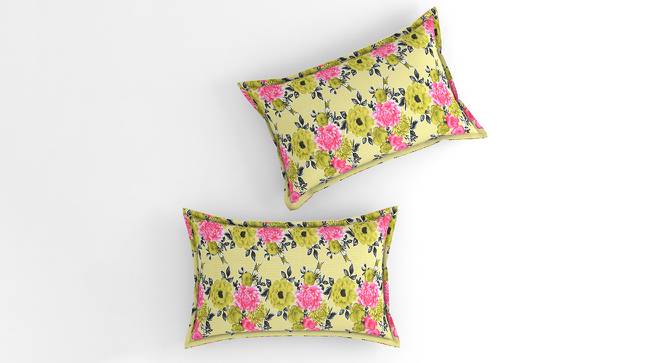 Carmen Green Floral 160 TC Cotton Double Size Bedsheet with 2 Pillow Covers (Green, Double Size) by Urban Ladder - Cross View Design 1 - 485343