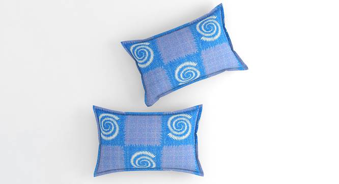 Olivia Blue Abstract 160 TC Cotton Double Size Bedsheet with 2 Pillow Covers (Blue, Double Size) by Urban Ladder - Cross View Design 1 - 485346