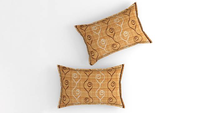 Ariadna Brown Abstract 160 TC Cotton Double Size Bedsheet with 2 Pillow Covers (Brown, Double Size) by Urban Ladder - Cross View Design 1 - 485349