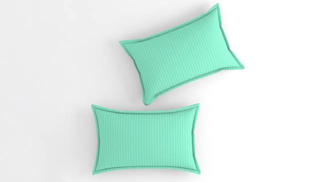 Carlos Green Solid 210 TC Cotton King Size Bedsheet with 2 Pillow Covers (Green, King Size) by Urban Ladder - Cross View Design 1 - 485357