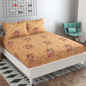 Multicolor Floral 160 TC Cotton Double Size Bedsheet-image-5