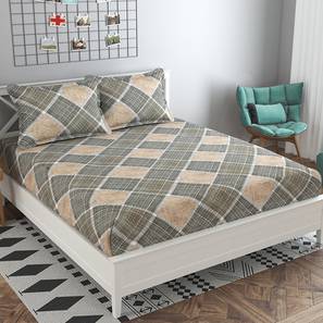 Presto Design Grey Abstract 160 TC Cotton Double Size Bedsheet