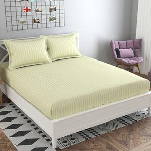 Ivory Solids 210 TC Cotton King Size Bedsheet-image-4