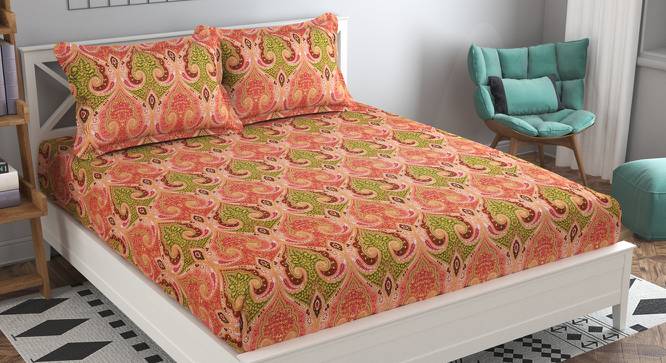 Claudia Multicolor Abstract 160 TC Cotton Double Size Bedsheet with 2 Pillow Covers (Double Size, Multicolor) by Urban Ladder - Front View Design 1 - 485421