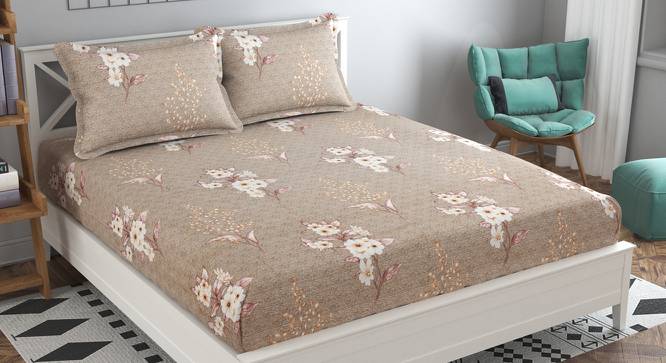 Ana Multicolor Floral 160 TC Cotton Double Size Bedsheet with 2 Pillow Covers (Double Size, Multicolor) by Urban Ladder - Front View Design 1 - 485424