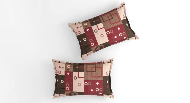 Paula Purple Geometric 160 TC Cotton Double Size Bedsheet with 2 Pillow Covers (Purple, Double Size) by Urban Ladder - Cross View Design 1 - 485437