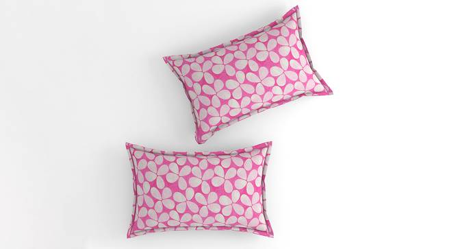 Lola Pink Floral 160 TC Cotton Double Size Bedsheet with 2 Pillow Covers (Pink, Double Size) by Urban Ladder - Cross View Design 1 - 485445