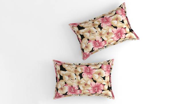 Vega Pink Floral 160 TC Cotton Double Size Bedsheet with 2 Pillow Covers (Pink, Double Size) by Urban Ladder - Cross View Design 1 - 485447
