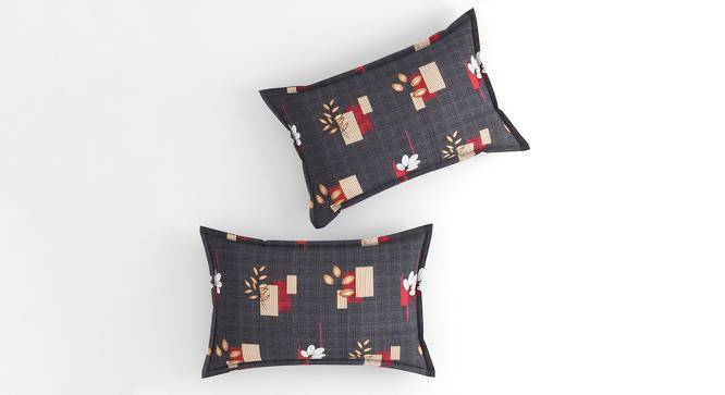 Alma Grey Abstract 160 TC Cotton Double Size Bedsheet with 2 Pillow Covers (Grey, Double Size) by Urban Ladder - Cross View Design 1 - 485448