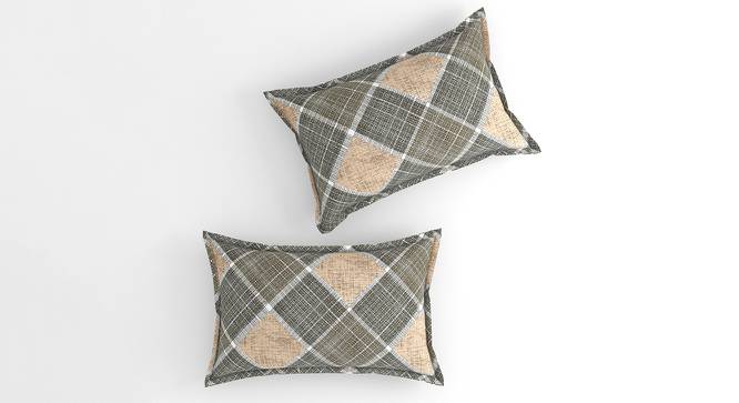 Martin Grey Abstract 160 TC Cotton Double Size Bedsheet with 2 Pillow Covers (Grey, Double Size) by Urban Ladder - Cross View Design 1 - 485450