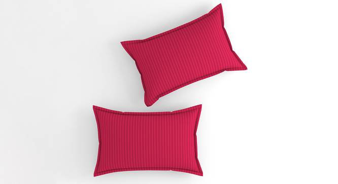 Marc Pink Solid 210 TC Cotton King Size Bedsheet with 2 Pillow Covers (Pink, King Size) by Urban Ladder - Cross View Design 1 - 485453