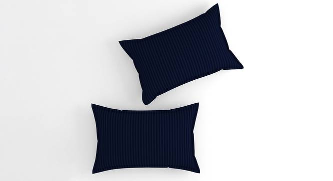 Miguel Blue Solid 210 TC Cotton King Size Bedsheet with 2 Pillow Covers (Blue, King Size) by Urban Ladder - Cross View Design 1 - 485455