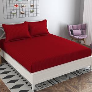 Red Solids 210 TC Cotton King Size Bedsheet-image-1