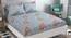 Valeria Silver Floral 160 TC Cotton Double Size Bedsheet with 2 Pillow Covers (Silver, Double Size) by Urban Ladder - Front View Design 1 - 485517